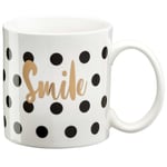 DRAEGER PARIS | Mug Black & Gold porcelaine fine "Smile" |Idée cadeau belle journée, Sourire, Réveil à offrir à vos collègues, amis, proches |Mug café original avec coffret Cadeau