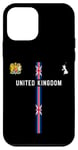 iPhone 12 mini UK Flag, Silhouette map of United Kingdom, national emblem Case