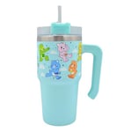 Care Bears 20oz / 600 ML Tumbler with Straw & Lid | Leak & Spill Proof Travel Mug | Stainless Steel Vacuum Insulated Water Bottle with Handle Keeps Cold for 17Hrs or Hot for 5Hrs