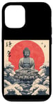 Coque pour iPhone 12/12 Pro Kamakura Grande statue de Bouddha vintage japonais Art sur bois