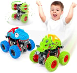 AESTEMON Car Toys for 2 Year Old Boy, 2-Pack Monster Truck Dinosaur Toys Cars 3