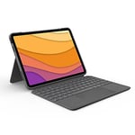 Logitech Combo Touch iPad Air (4e et 5e gén - 2020, 2022) Etui Clavier - Clavier Rétroéclairé Détachable avec Support, Trackpad Click Anywhere, Smart Connector, Clavier Français AZERTY - Gris