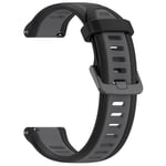 18mm silikonklokkerem for Garmin Forerunner 165/Venu 3S/Huawei Watch GT4 41mm Svart+grå