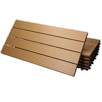 ECD Germany WPC terrassplattor 60x30 cm 28-delars set för 5m² teak i trä leta