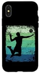 Coque pour iPhone X/XS Joueur de volleyball vintage homme femme beach volley ball