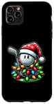 Coque pour iPhone 11 Pro Max Chapeau de Noël mignon Kawaii Mini Golf Golfeur Noël