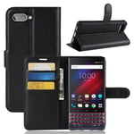 BlackBerry Key2 LE - Læder cover / pung - Sort