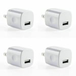 4pk Pro 5W 5.0V USB 1.0 amp Wall Charger compatible with iphones 4-15 & Android