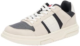 Tommy Jeans Baskets Cuvette Homme The Brooklyn Mix Sportives, Ivoire (Newsprint), 43