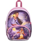 Disney Sac à Dos Maternelle Petite Taille Wish, Lilas - Poches latérales Porte-Bouteille, Poche Avant, Sac à Dos Maternelle Fille - Sac à Dos Scolaire Enfant - Princesses Disney, Multicolore, Sac à