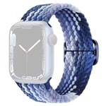 SKALO Punottu -ranneke Apple Watch Series 4-6 44mm - Sininen-Vaaleansininen