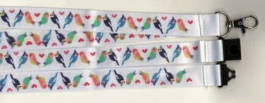 5 LOVE BIRDS Budgies Cockateils Colourful Safety Breakaway Lanyard FREE UK P&P