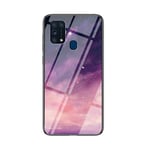 Coque pour Samsung Galaxy M31,Marbre Verre trempé Ultra Fine Silicone Housse Original Étui de Protection en Souple Doux TPU Gel Bumper pour Samsung Galaxy M31 (Dream Sky)