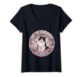 Womens Help Save the Environment: Eat Plastic – A Cute Cat Meme V-Neck T-Shirt