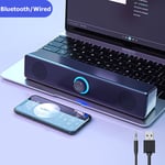 Home Cinéma Systeme de son Ordinateur Bluetooth Filaire Haut-parleur 4D Surround Soundbar pour TV Sound Box Subwoofer Lecteur de musique stéréo, Bluetooth et filaire