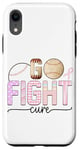 Coque pour iPhone XR Go Fight Cure Thème de sensibilisation au baseball Rose