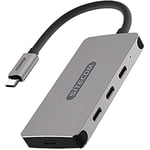 Sitecom CN-386 Hub USB-C 4 Ports | USB-C vers 3X USB-C + 1x USB-C Power Delivery Port, données 10 Gbit/s et Puissance 7,5 W – pour MacBook Pro, New MacBook, ChromeBook Pixel, Tablette USB Type-C