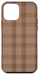 Coque pour iPhone 12 mini Beige neutre et marron à carreaux vintage automne ambiance