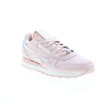 Reebok Classic Leather Womens Pink Leather Lifestyle Trainers Shoes