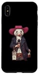 Coque pour iPhone XS Max Opossum américain dans un chapeau de cowboy buvant une bouteille de whisky