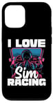 Coque pour iPhone 12/12 Pro Cute Video Gamer For Women - I Love Sim Racing