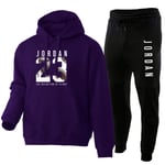 OKMJ Michael Jordan # 23 Sweat à Capuche pour Hommes, Sportswear Mens Loose Tracksuit Sweat à Capuche et Pantalon de survêtement, Costume de Sport de Fitness pour Hommes Purple-M