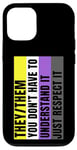 Coque pour iPhone 12/12 Pro They Them Preferred Pronoms Drapeau non binaire fluide de genre