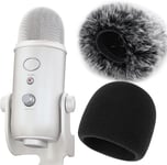 Filtre Anti Pop Mousse en Bonnette Pare-Brise Fourrure pour Blue Yeti Microphone, Blue Yeti Pro Micro Anti Vent Bonnet (2 Packs)