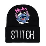 Lilo & Stitch Tecknad filmtryck Stickad mössa med manschett Vinter Varm Skid Cap Kepsar Vuxna Barn Unisex present A