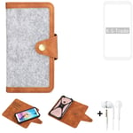 Felt Case + earphones for OnePlus OnePlus 8 Cover light grey