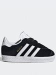 adidas Originals Unisex Infant Gazelle Elastic Trainers - Black/white, Black/White, Size 9 Younger