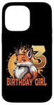 Coque pour iPhone 14 Pro Max 3ème anniversaire fille renard 3 ans