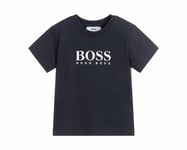 Hugo Boss Baby's J05p07 849 Cotton T-shirt Blue Crew Neck Top