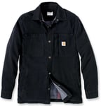 Carhartt Fleece Lined Snap Front Shirt Jacket Men skjorta/jacka Svart L - Fri frakt