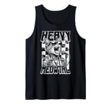 Heavy Meowtal Cat Funny Metal Music Band Singer Musician Tank Top