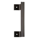 Amig - Poignée de porte coulissante Mod. 3050 | 185 x 26 mm | Corps déplacé idéal pour portes coulissantes intérieures et portes d'armoires | Avec poignée ergonomique | Aluminium noir