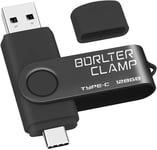 Clé Usb Type C 128 Go, Borlterclamp Mémoire Stick Double Connecteur Usb C 3.0 U Disque Flash Drive Pour Smartphone Android Samsung S10/S9/S8, Huawei Honor, Lg, Tablette Et Ordinateur (Noir)[Q970]