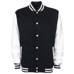 FDM Fdm Unisex Varsity / University Jacket (kontrastärmar) S Svart V