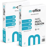 Pack De Feuilles A3 80 G, 2 Pack De 500 Feuilles, Papier Multifonction Pour Imprimante Jet D'Encre Et Laser, Feuilles A3 297 X 420 Mm, Idéales Pour Le Bureau Et La Maison · M-Office (1000 Feuilles)