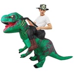 Tyylikäs maskotti-dinosauruksen puhallettava puku aikuiselle miehelle naiselle ratsastaa dino-asuilla Halloween-cosplay-mekko jouluinen T-rex-puku