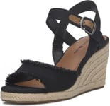 Lucky Brand Femme Mindra Wedge Sandale Cage Espadrille, Noir, 40 EU