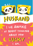 Scribbler Noisy Husband Snoring Panda Pillow Palooza! Funny Greeting Card