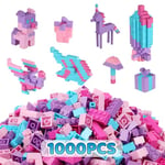 Building Bricks 1000PCS Set, Classic Pink Building Brick For Girls, Pink Building Blocks Toy Sets, Compatible with Lego, Girls Classic Pastel Building Bricks, Birthday Gift for Kids