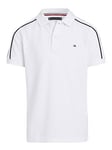 Tommy Hilfiger Boys Monotype Tape Regular Short Sleeve Polo - White, White, Size 12 Years