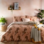 furn. Tibetan Tiger Duvet Cover Set - Orange Cotton - Size Single