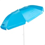 AKTIVE Parasol de plage 180 cm, pliable compact, bleu, protection UV50, inclinable et réglable en hauteur, mât en acier, revêtement argenté, 8 baleines, étui de transport avec poignée (62323), bleu,