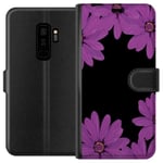 Samsung Galaxy S9+ Sort Lommebokdeksel Blomster