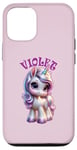 Coque pour iPhone 12/12 Pro Motif licorne violet pour fille