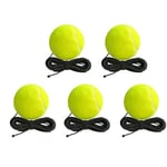 Tennisboll med Snöre för Tennis Tränare Träning Hög Elasticitet Träning Boll för Självstudie Tennis Träning 5pcs