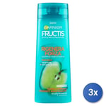 3x Garnier Shampooing Pour Cheveux Fructis Régénère Force, 250 ML